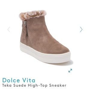 DOLCE VITA: High Top Suede Sneakers